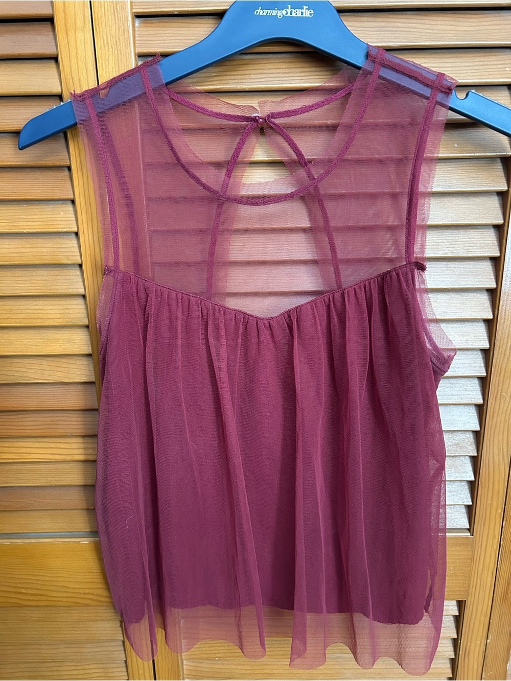 Hollister Burgundy Sheer Mesh Sleeveless Camisole